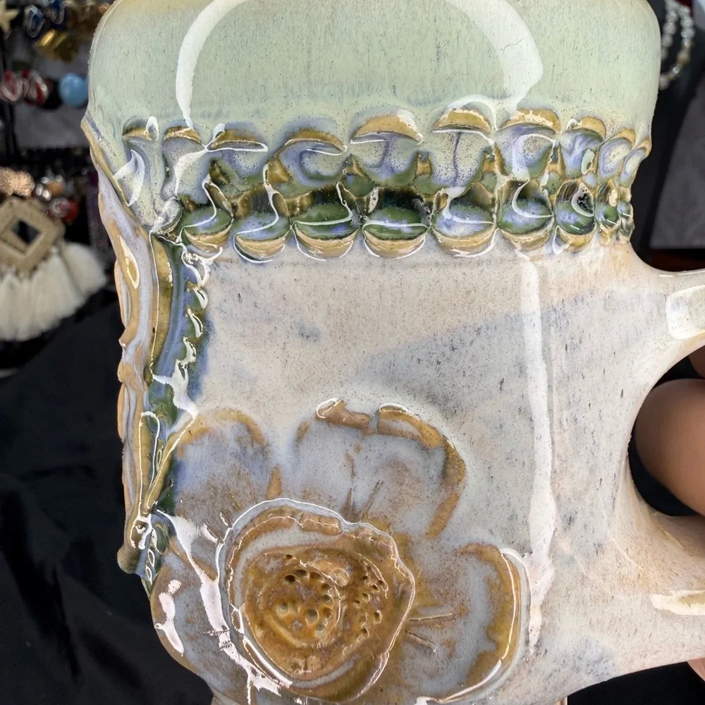 Handcrafted Floral Ceramic Mug - Picture 8 of 9